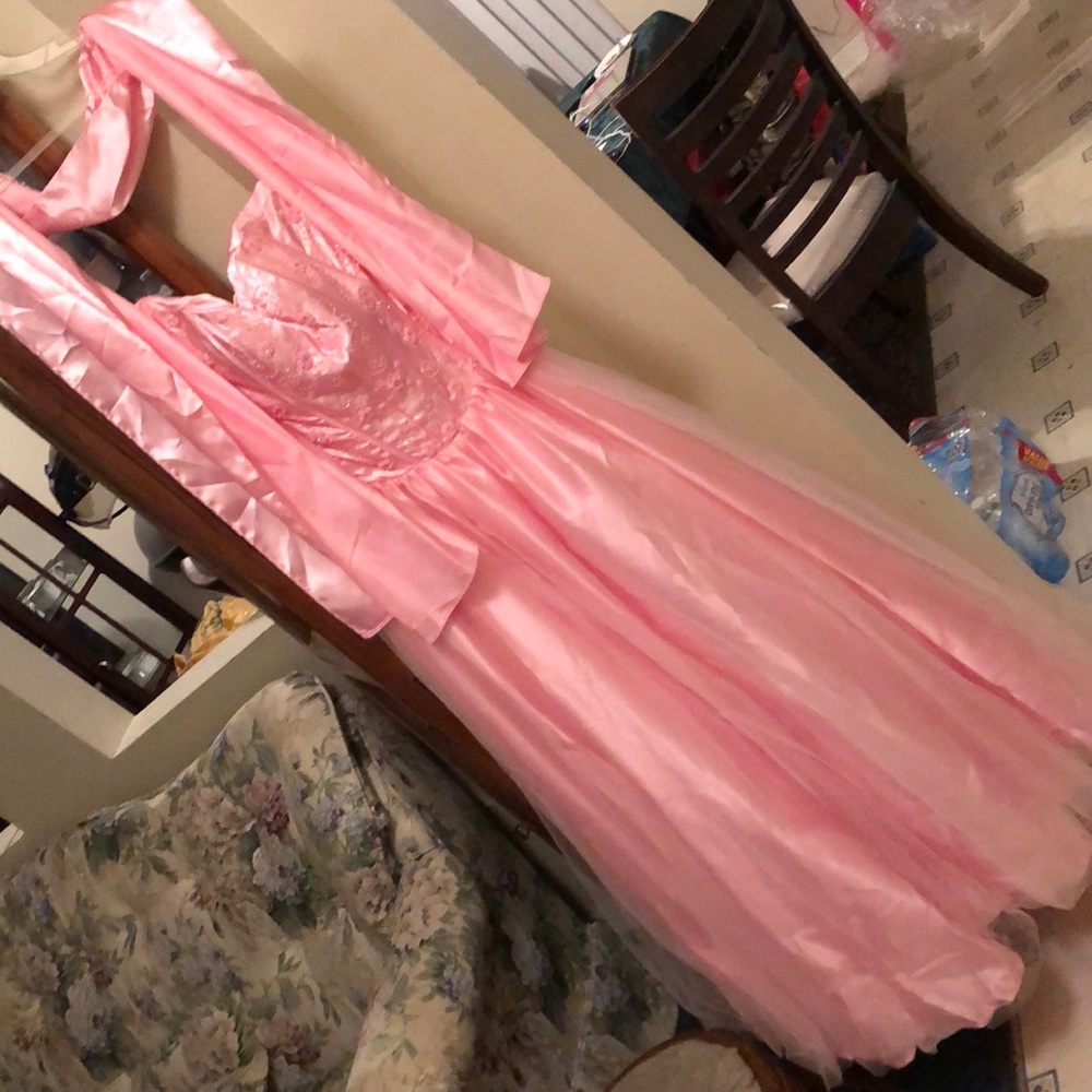 Long pink sweet 15 dress